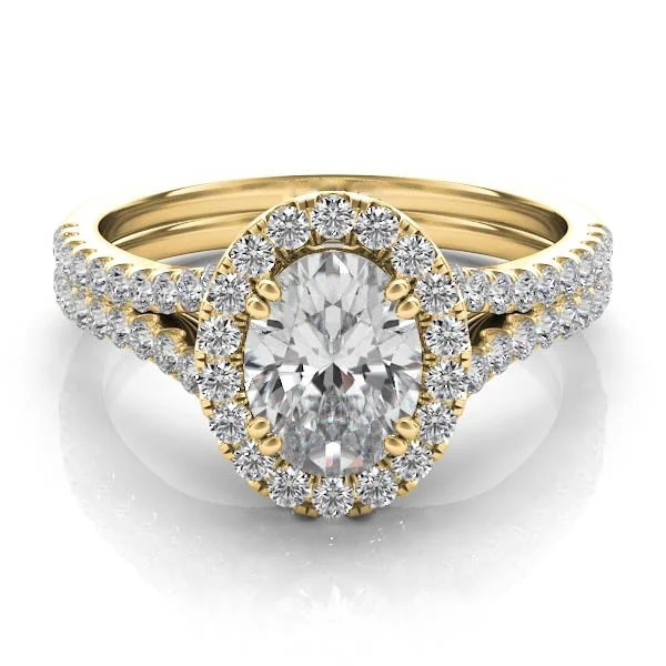 Oval Diamond Halo Engagement Ring