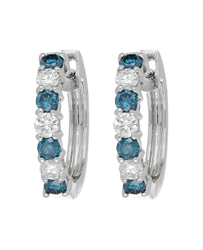 Blue Diamond Earrings (Blue Diamond 0.37 cts. White Diamond 0.27 cts.)