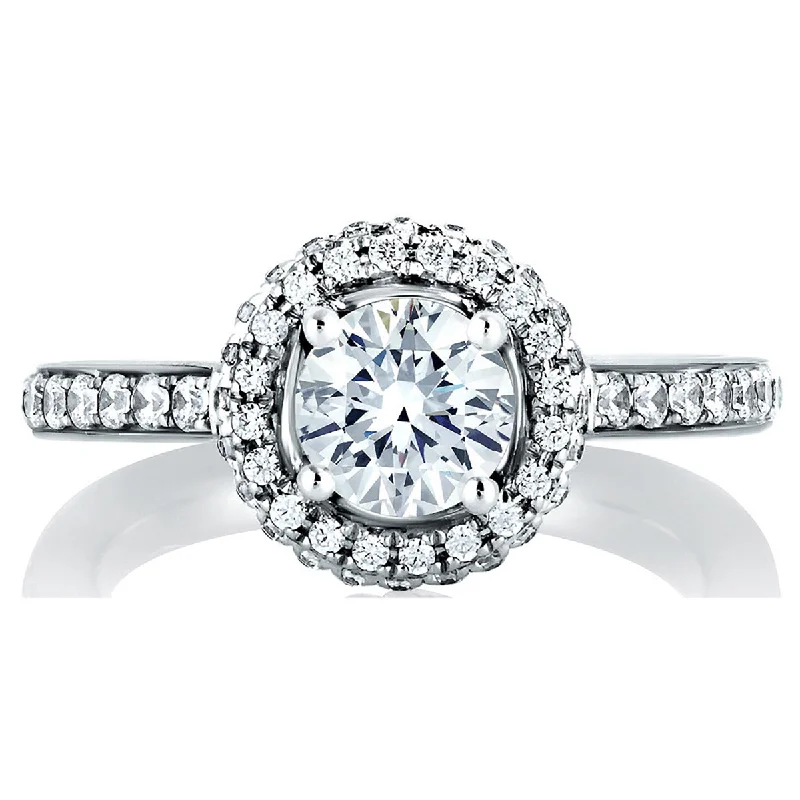 A.Jaffe Wrapped Rollover Halo Diamond Engagement Ring MES437/140