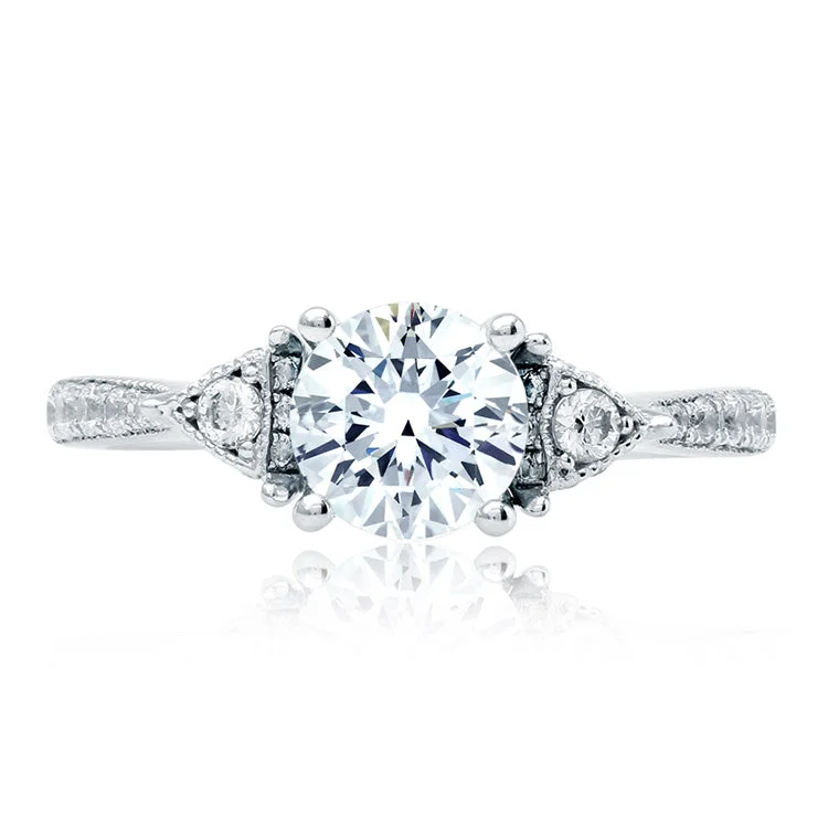 A.Jaffe Intricate Side Stone Diamond Engagement Ring MES829/130