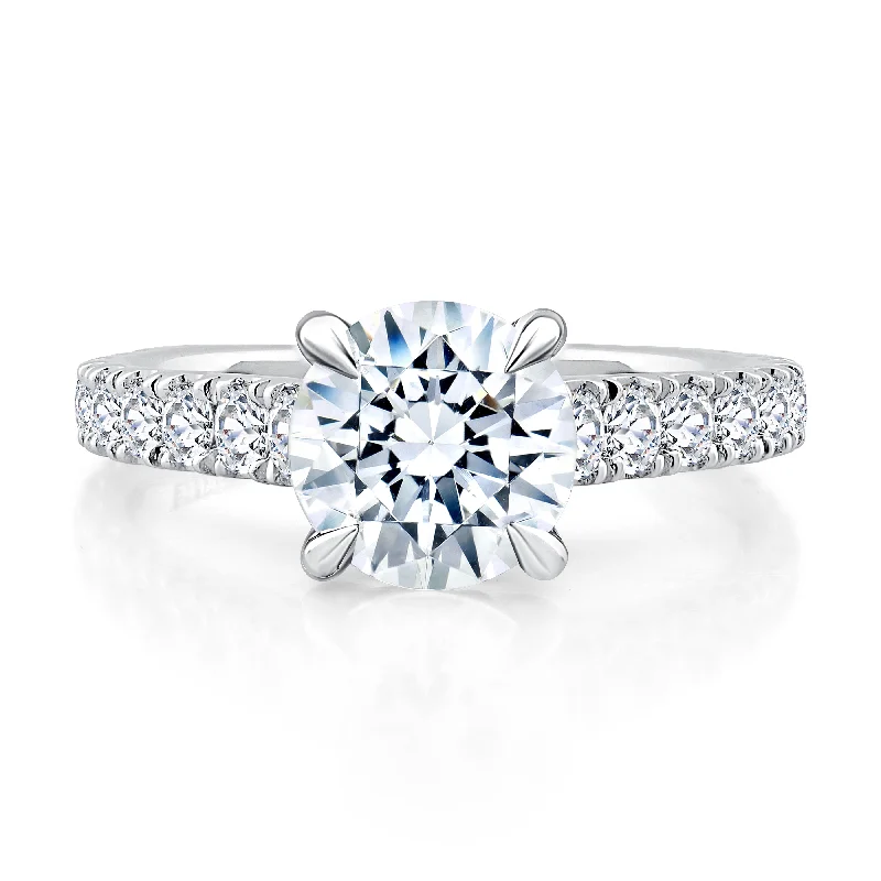 A.Jaffe Signature Diamond Peek-A-Boo Halo with Gallery Accent Engagement Ring MESRD2774/232