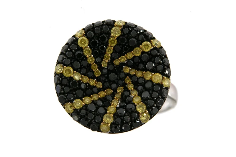 Black Diamond Ring (Black Diamond 1.42 cts. Yellow Diamond 0.69 cts.)