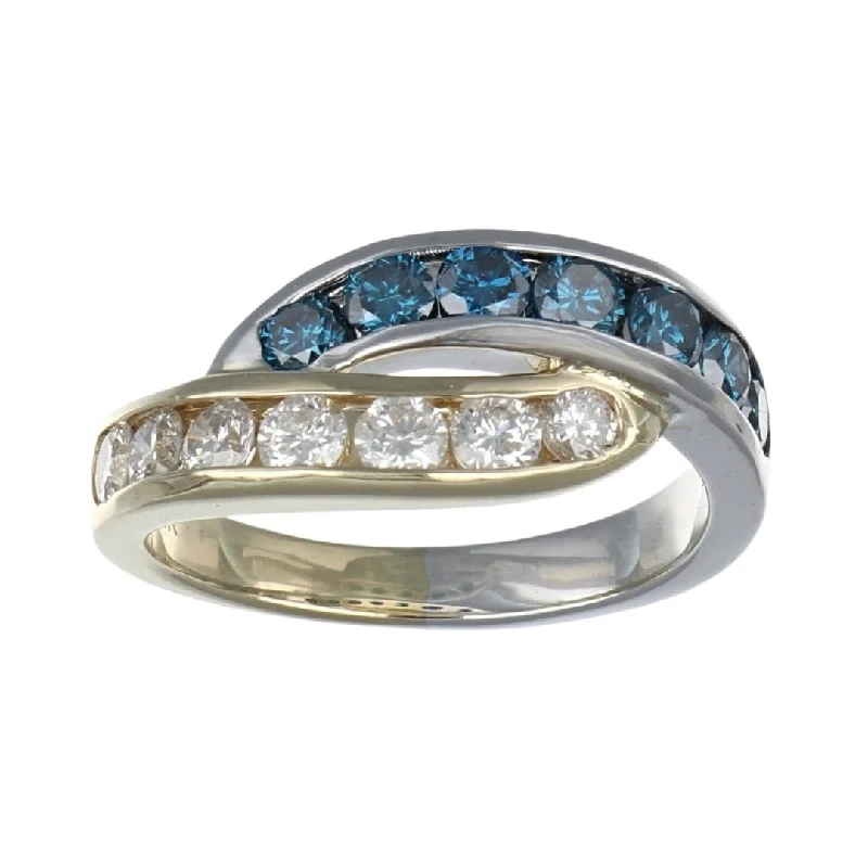 Blue Diamond Ring (Blue Diamond 0.68 cts. White Diamond 0.61 cts.)