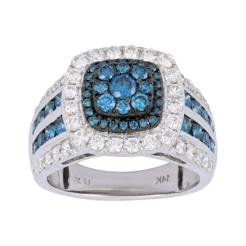 Blue Diamond Ring (Blue Diamond 1.09 cts. White Diamond 0.83 cts.)