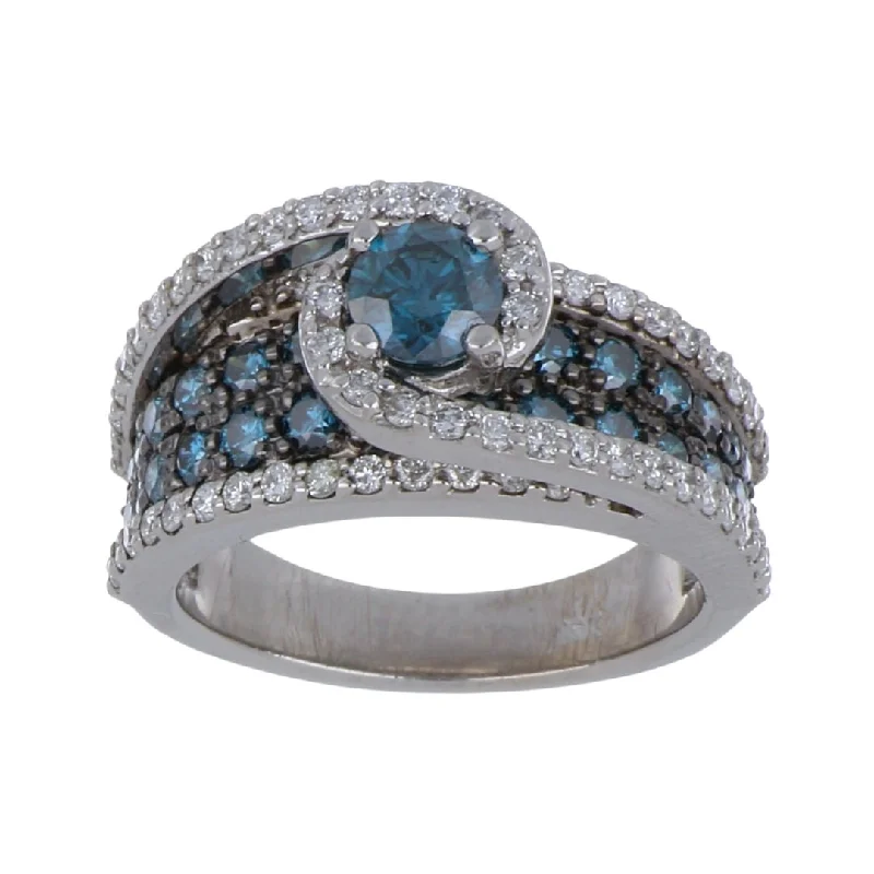 Blue Diamond Ring (Blue Diamond 1.67 cts. White Diamond 0.63 cts.)