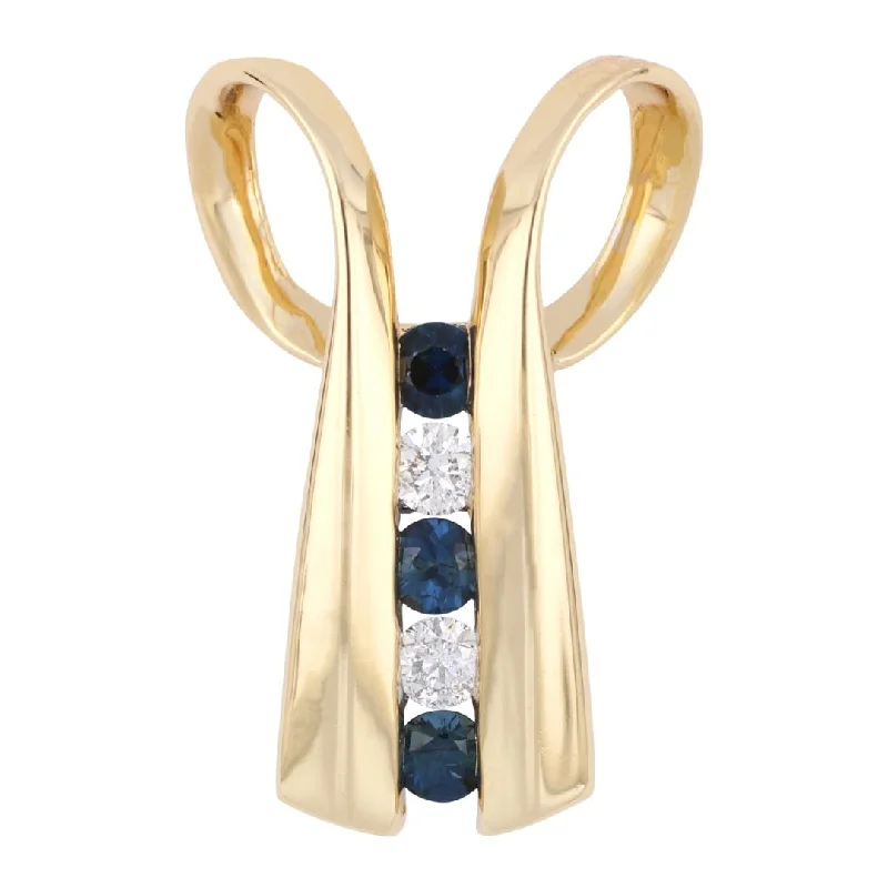 Blue Sapphire Pendant (Blue Sapphire 0.17 cts. White Diamond 0.1 cts.)