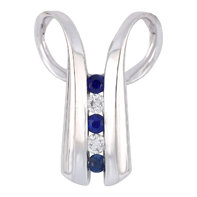 Blue Sapphire Pendant (Blue Sapphire 0.17 cts. White Diamond 0.1 cts.)