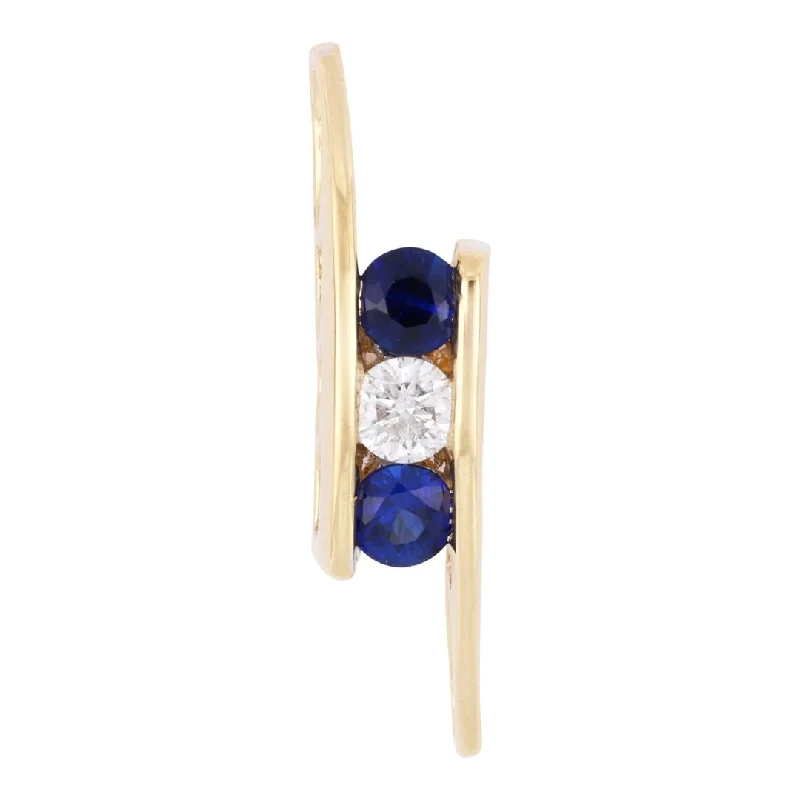 Blue Sapphire Pendant (Blue Sapphire 0.4 cts. White Diamond 0.17 cts.)