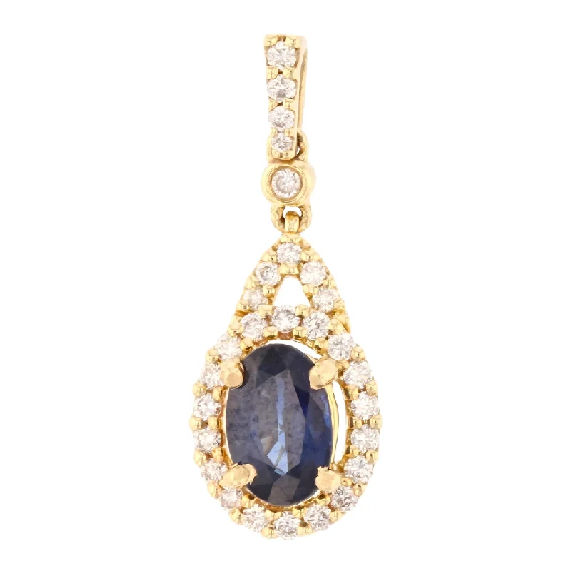 Blue Sapphire Pendant (Blue Sapphire 0.83 cts. White Diamond 0.22 cts.)