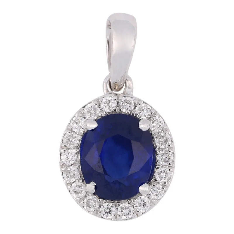 Blue Sapphire Pendant (Blue Sapphire 1.39 cts. White Diamond 0.16 cts.)