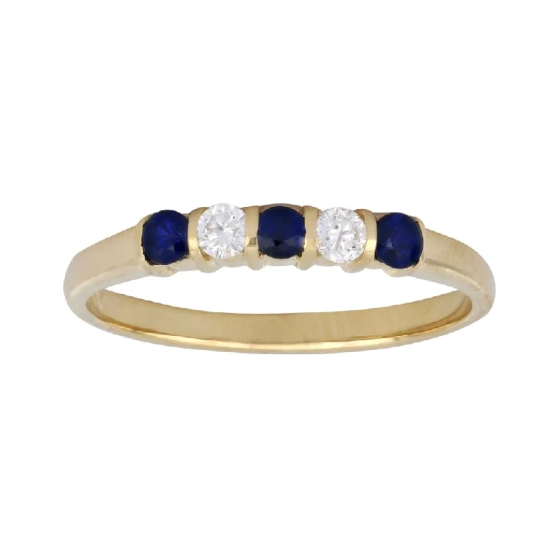 Blue Sapphire Ring (Blue Sapphire 0.25 cts. White Diamond 0.12 cts.)