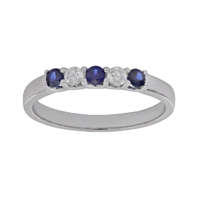 Blue Sapphire Ring (Blue Sapphire 0.26 cts. White Diamond 0.14 cts.)