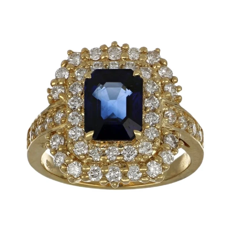 Blue Sapphire Ring (Blue Sapphire 2.78 cts. White Diamond 1.09 cts.)