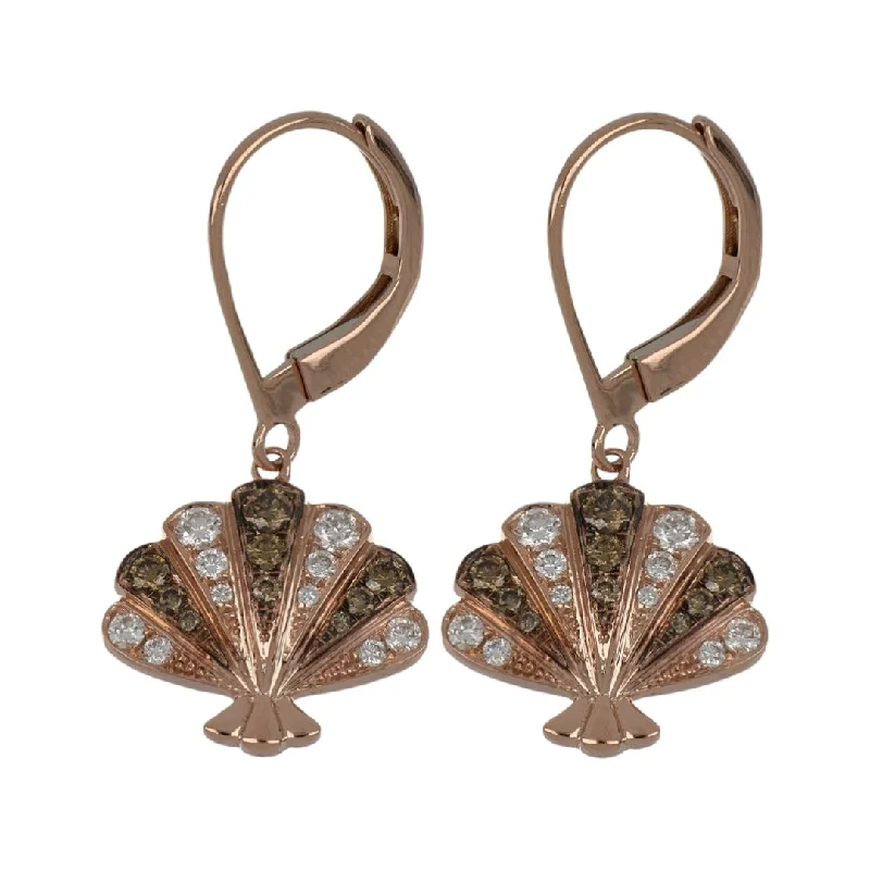 Brown Diamond Earrings (Brown Diamond 0.32 cts. White Diamond 0.3 cts.)