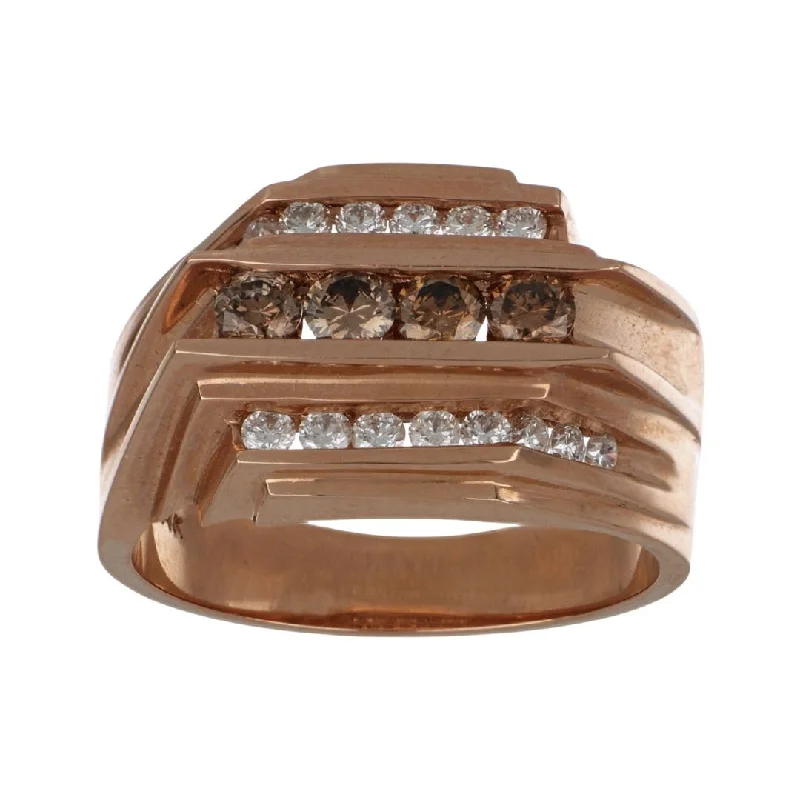 Brown Diamond Men's Ring (Brown Diamond 0.64 cts. White Diamond 0.53 cts.)