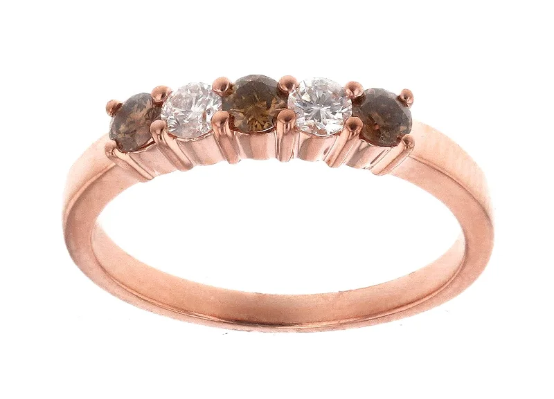 Brown Diamond Ring (Brown Diamond 0.3 cts. White Diamond 0.21 cts.)