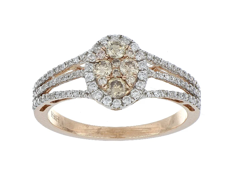 Brown Diamond Ring (Brown Diamond 0.32 cts. White Diamond 0.32 cts.)