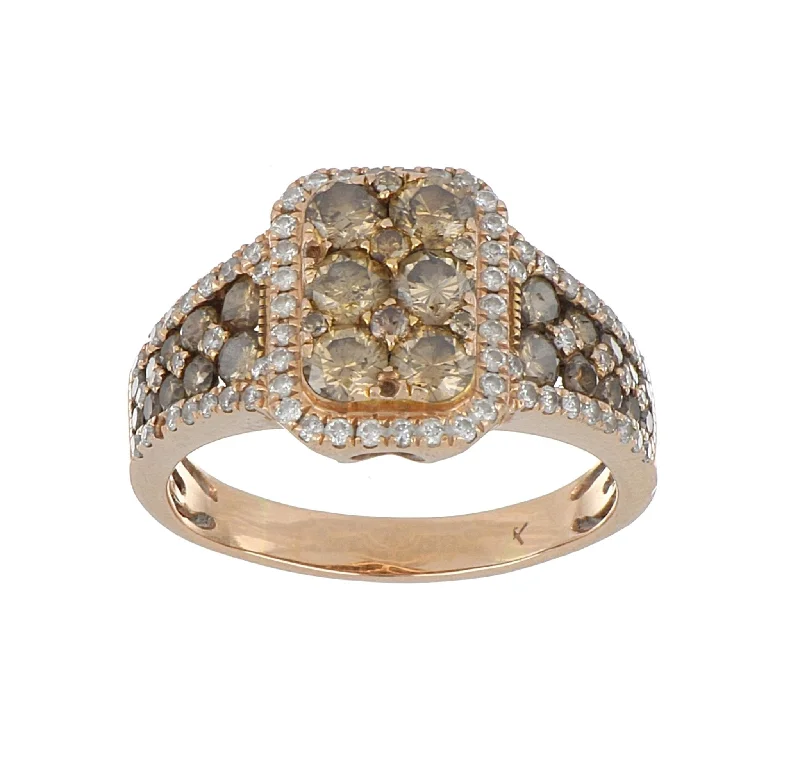 Brown Diamond Ring (Brown Diamond 1.55 cts. White Diamond 0.37 cts.)