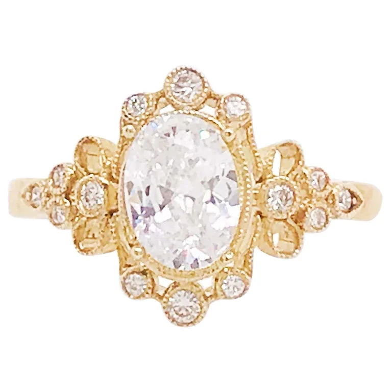 Ornate Milgrain Diamond Engagement Ring