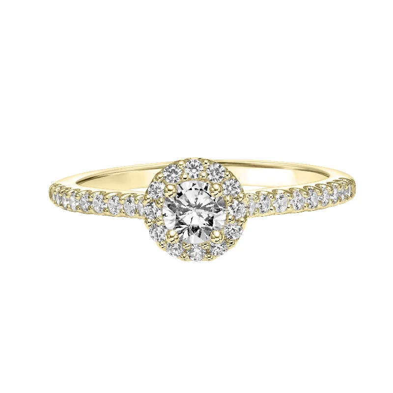 Fink's Exclusive 14K Yellow Gold Round Diamond Halo Engagement Ring