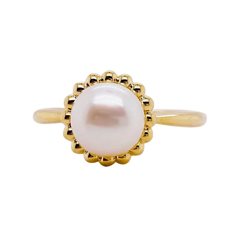 Pearl Beaded Frame Ring