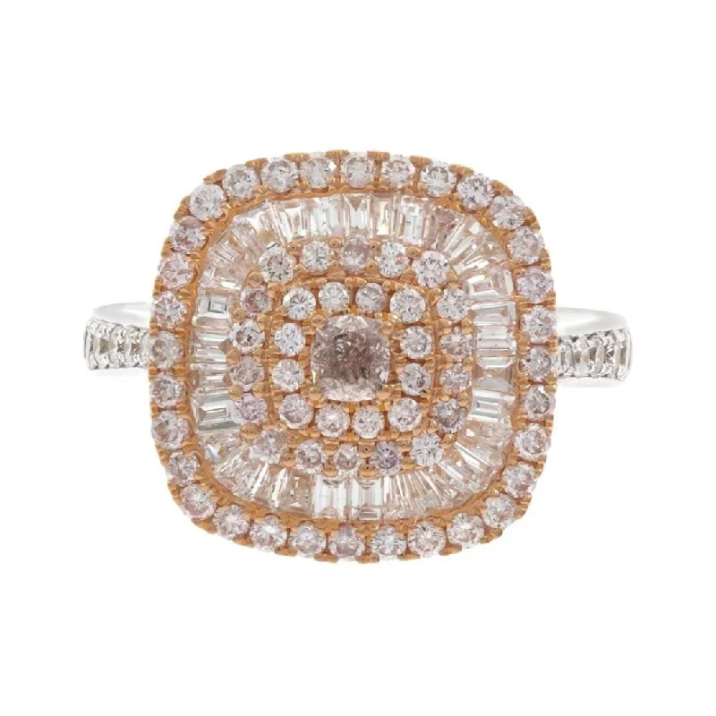 Pink Diamond Ring (Pink Diamond 0.17 cts. Pink Diamond 0.68 cts. White Diamond 0.72 cts.)