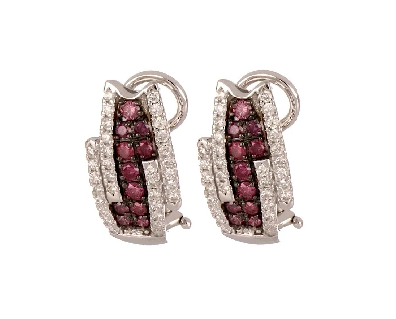 Purple Diamond Earrings (Purple Diamond 0.92 cts. White Diamond 1.04 cts.)