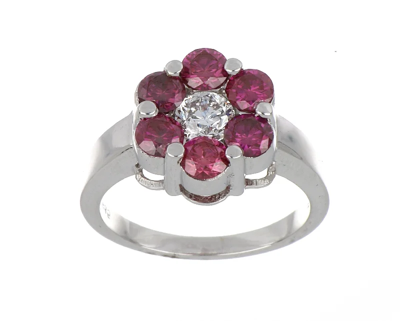 Purple Diamond Ring (Purple Diamond 1.43 cts. White Diamond 0.5 cts.)