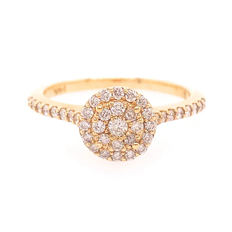 Pave Round Diamond Ring