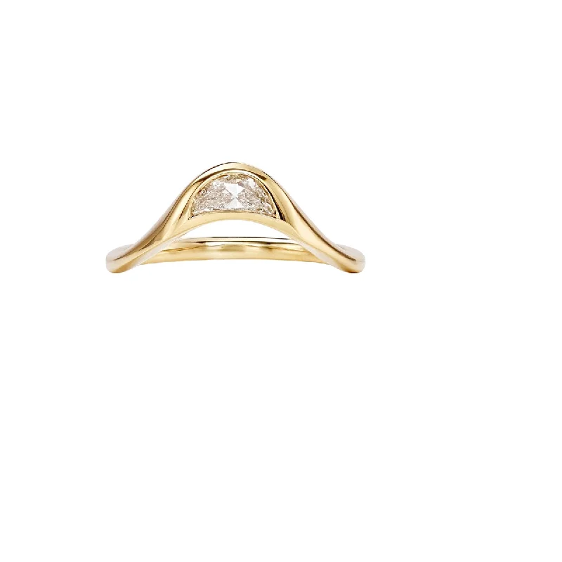 Tcho Cresent Diamond Signet Ring