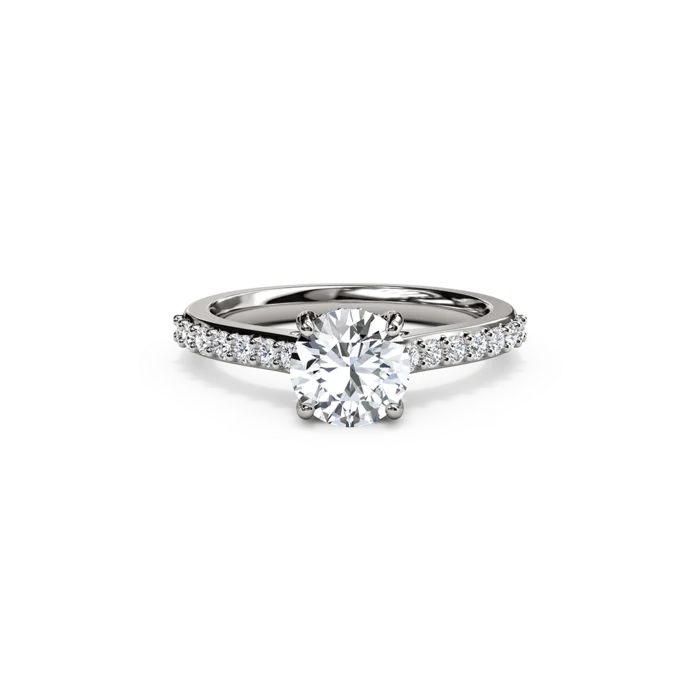 The Studio Collection Round Center Diamond with Diamond Gallery and Shank Engagement Ring