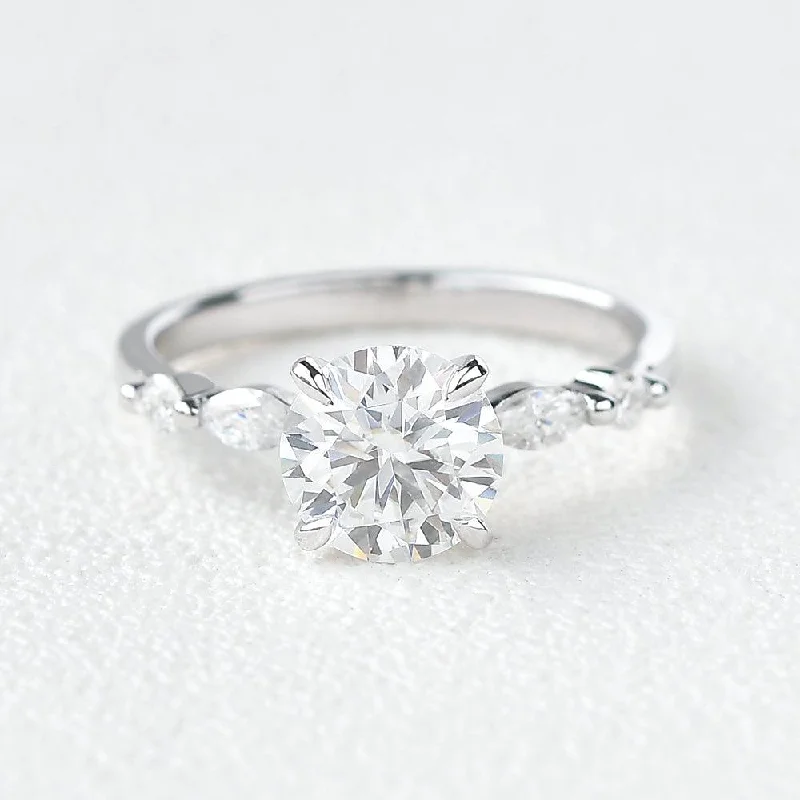 1.0ct Moissanite White Gold Four Prongs Ring