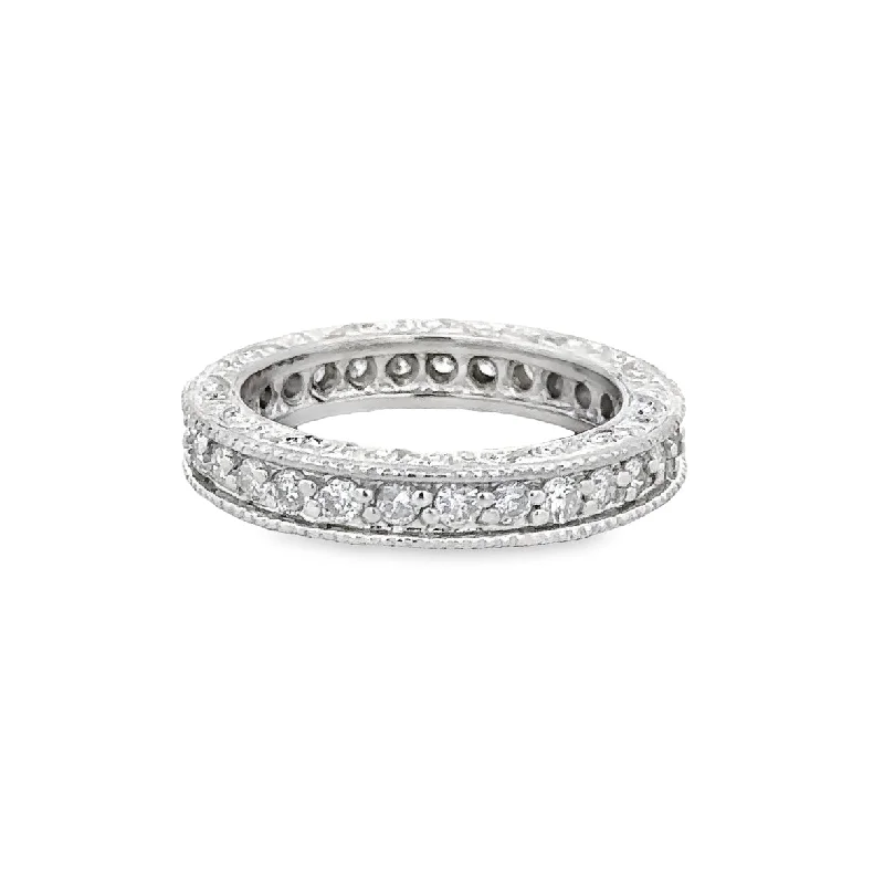 1.16 CTW Diamond Eternity Wedding Band in White Gold