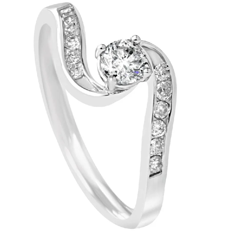 1/2ct Twist Diamond Engagement Wedding Ring Set White Gold