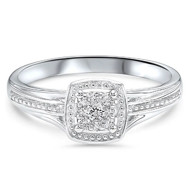 10K White Gold 0.10cttw I1 H-I Diamond Ring