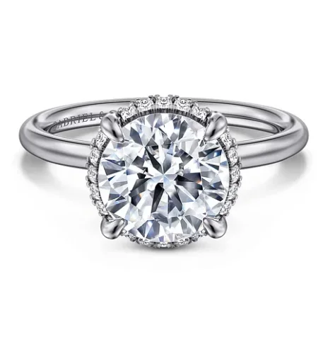 14K White Gold 0.10cttw SI2 G-H Diamond Semi-Mount Engagement Ring by Gabriel