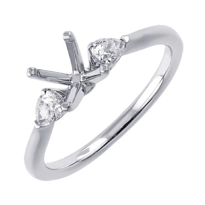 14K  White Gold 0.33cttw SI2 Diamond Pear Shape Semi-Mount Ring