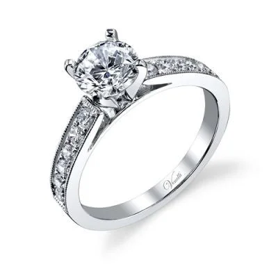 14K White Gold and Diamond Engagement Ring