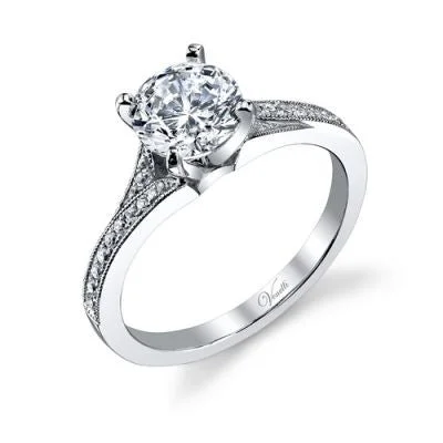 14K White Gold and Diamond Engagement Ring