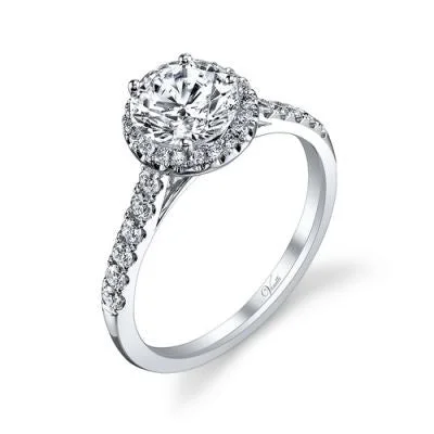 14K White Gold and Diamond Engagement Ring