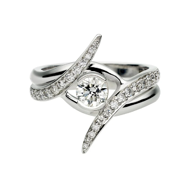 Entwined Ardour50 Engagement Ring Set - 18ct White Gold & 0.80ct Diamond