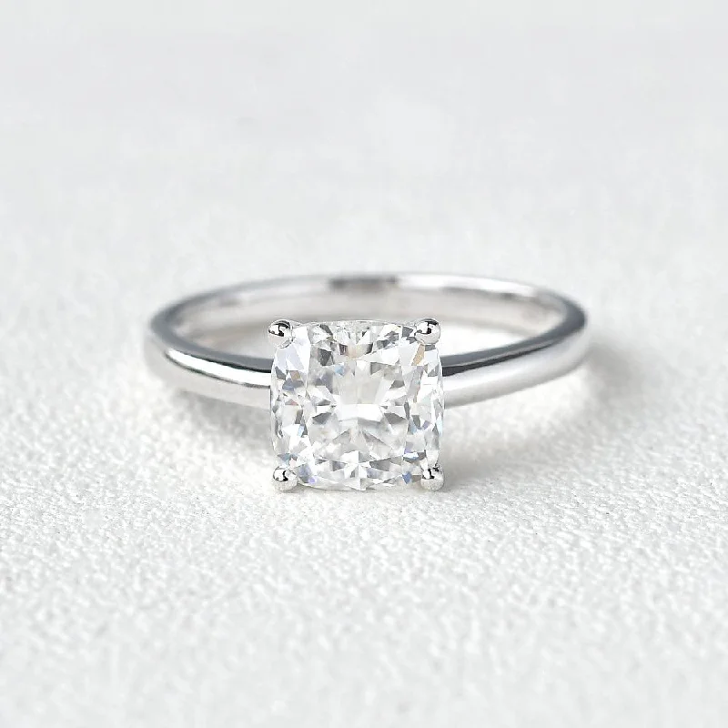 3ct Princess Cut Moissanite White Gold Ring