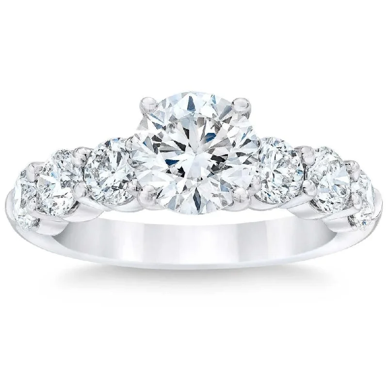 4 1/2 Ct T.W. Round Diamond Engagement Ring White Gold Lab Grown