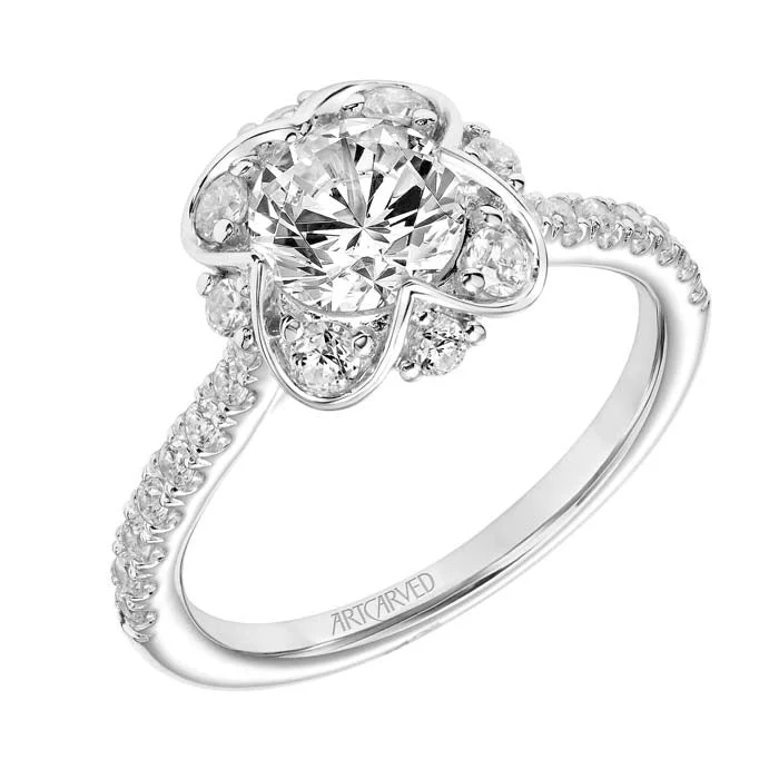 Artcarved "Lillian" .50TW Engagement Ring Semi-Mounting in 14K White Gold