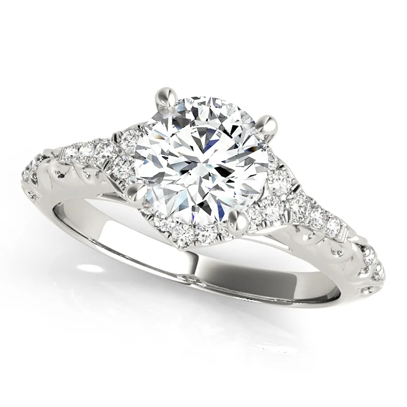 Auriya 14k White Gold Lab Grown Round Diamond Halo Engagement Ring 0.50 to 5.00 ct. tw. (F-G VS)