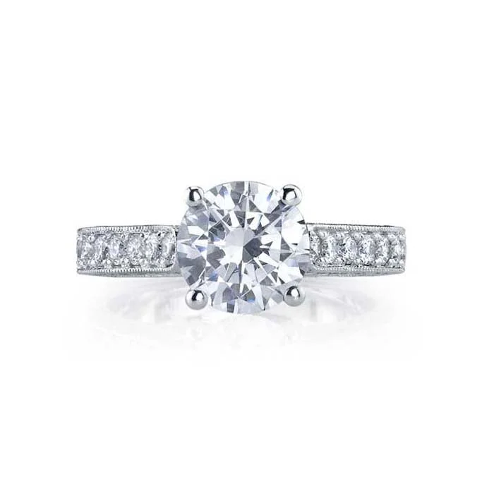 Mountz Collection Round Diamond Engagement Ring Semi-Mounting in 18K White Gold