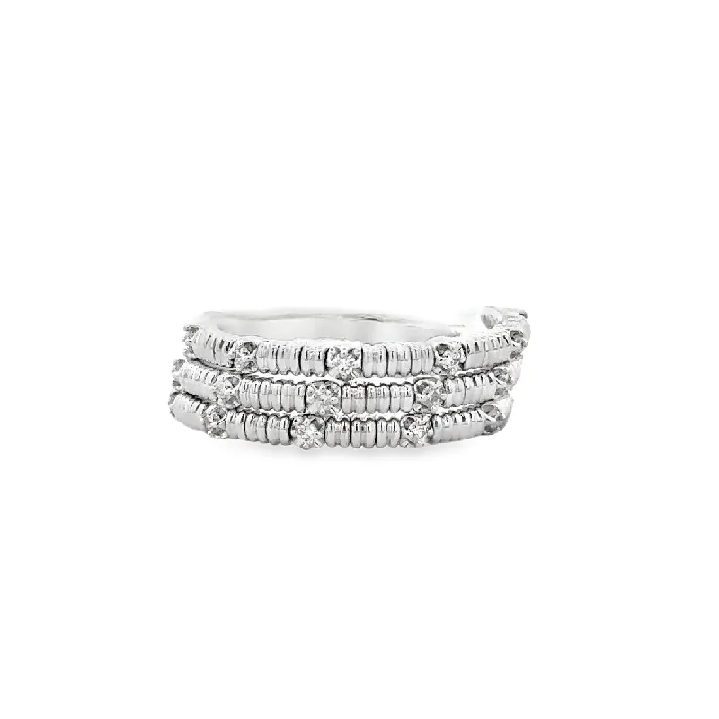 Coiled Diamond Band in White Gold