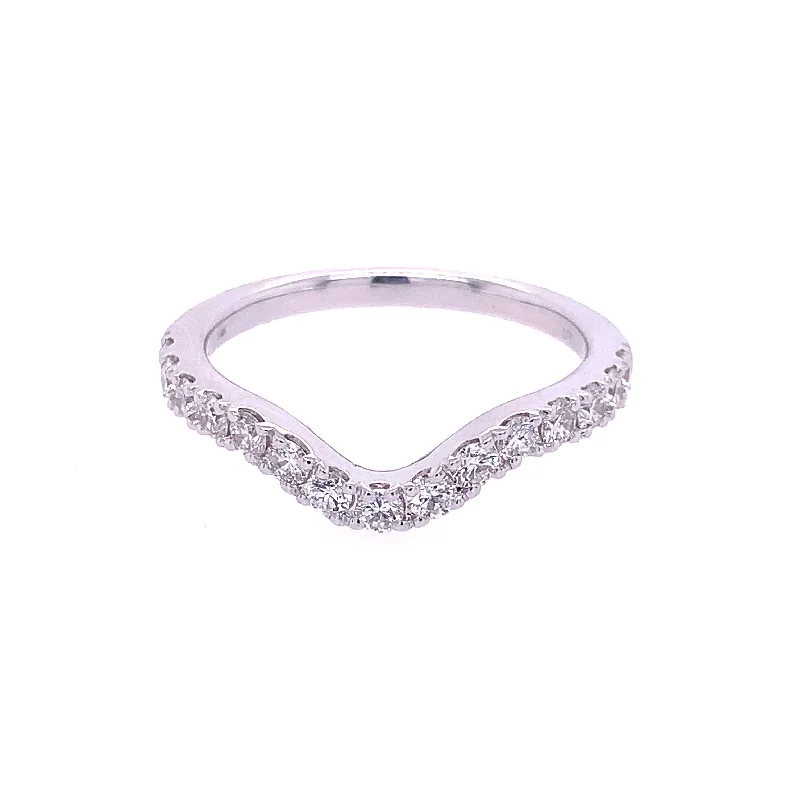 Curved Diamond Band in White Gold