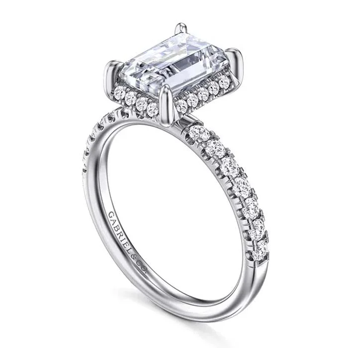 Gabriel & Co. "Talisa" Hidden Halo Engagement Ring Semi-Mounting in 14K White Gold