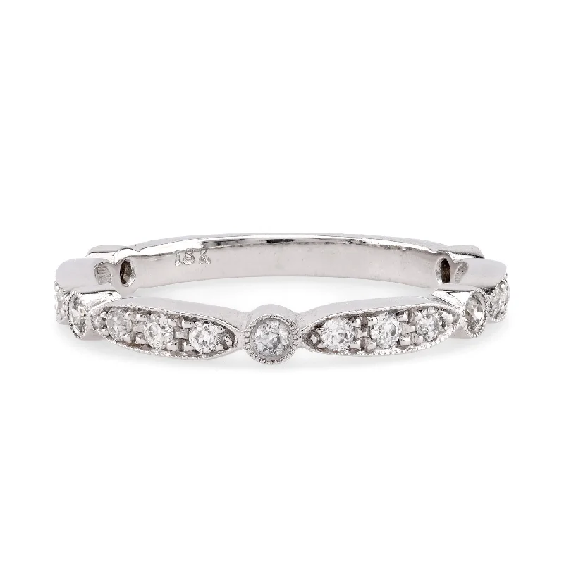 Modern Diamond 18K White Gold Eternity Ring